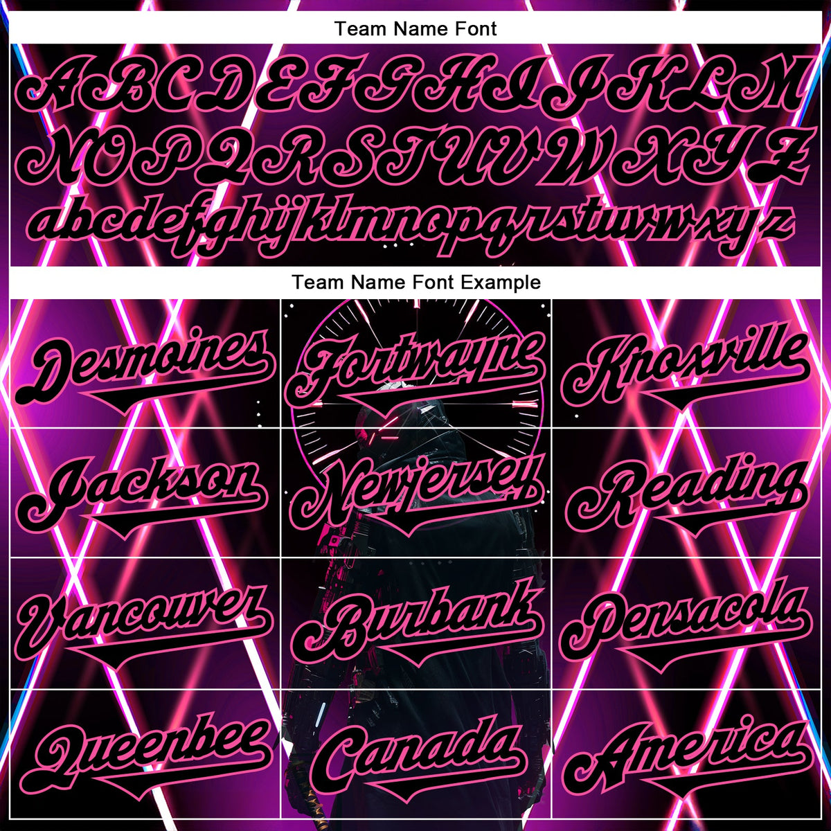 Custom Blue Black-Pink 3D Pattern Design Outer Space Light Swords Authentic Baseball Jersey