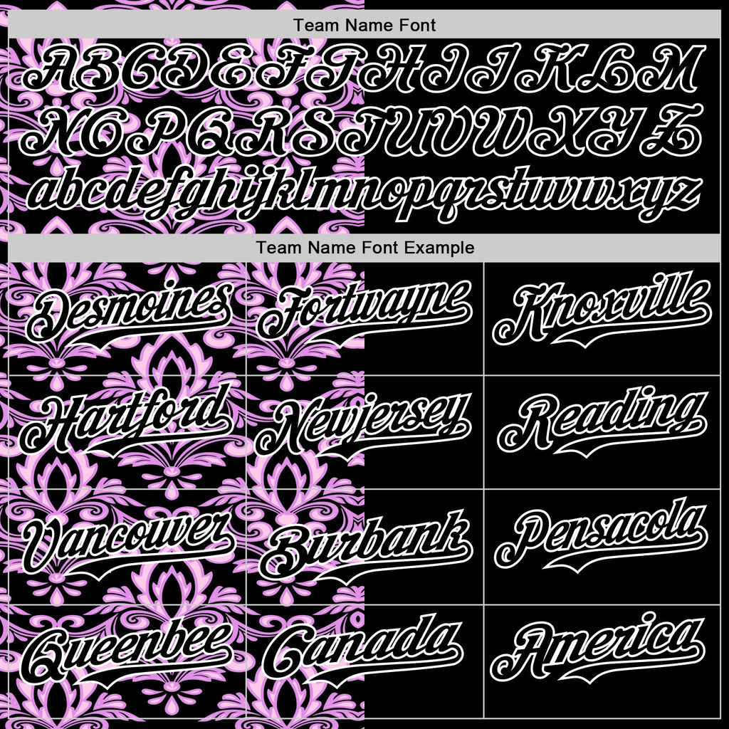 Custom Black Purple-White 3D Polynesian Style Islander Authentic Baseball Jersey