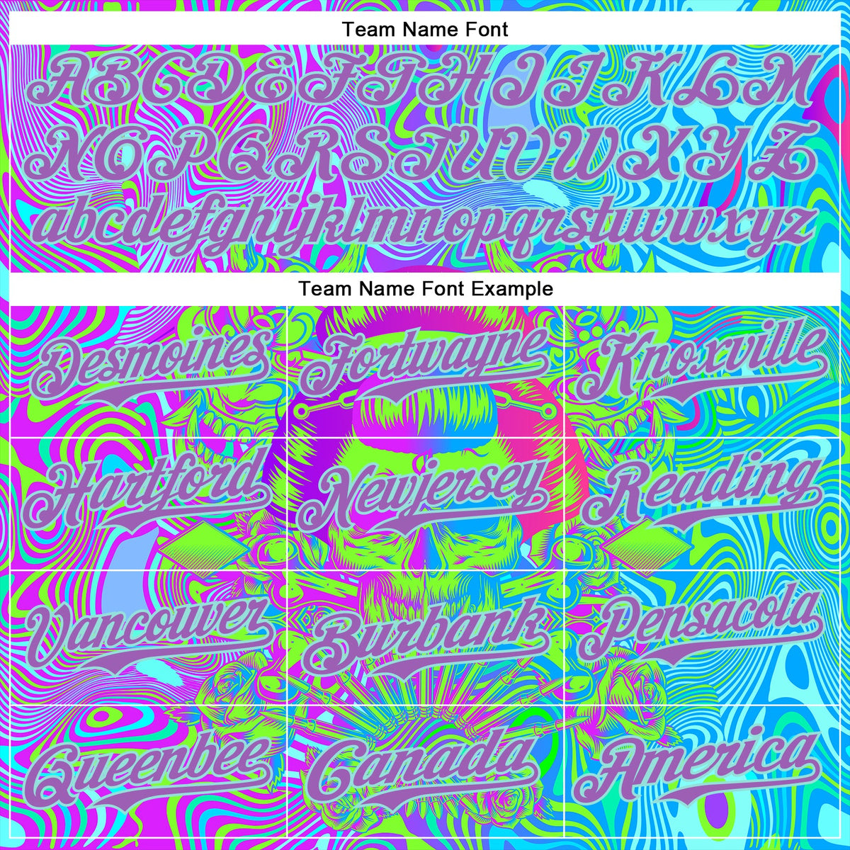 Custom Blue Medium Purple-Ice Blue 3D Pattern Design Trippy Magic Mushrooms Skull Authentic Baseball Jersey