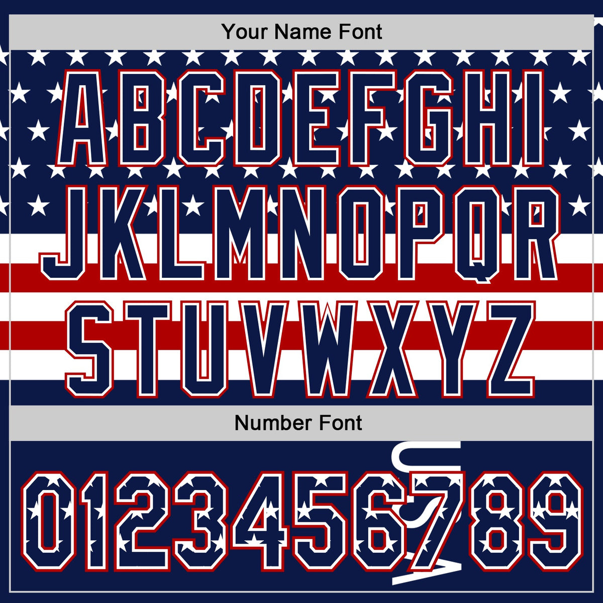 Custom Navy Star Red-White 3D American Flag Authentic Baseball Jersey