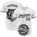 Custom White Black 3D Pattern Design Philadelphia Cityscape Liberty Bell Authentic Baseball Jersey