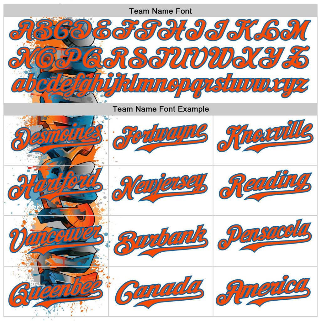 Custom White Orange-Blue 3D Pattern Design Philadelphia Cityscape Skyline Authentic Baseball Jersey