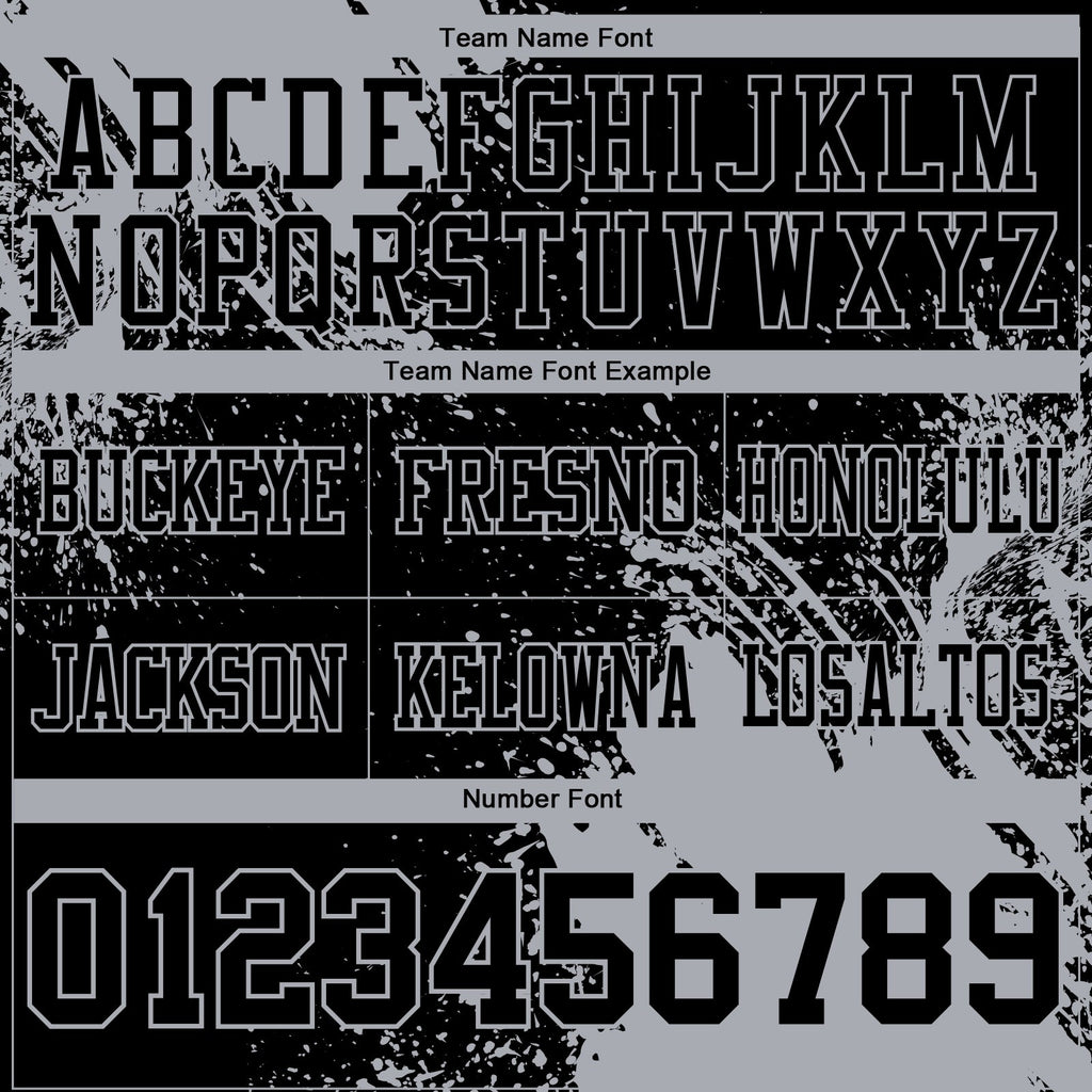 Custom Black Gray 3D Pattern Abstract Brush Stroke Authentic Football Jersey