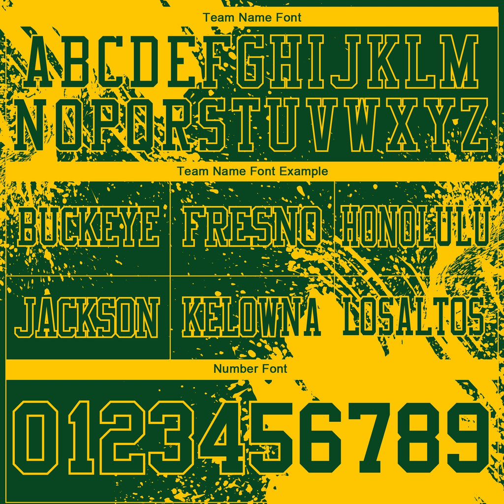 Custom Green Yellow 3D Pattern Abstract Brush Stroke Authentic Football Jersey