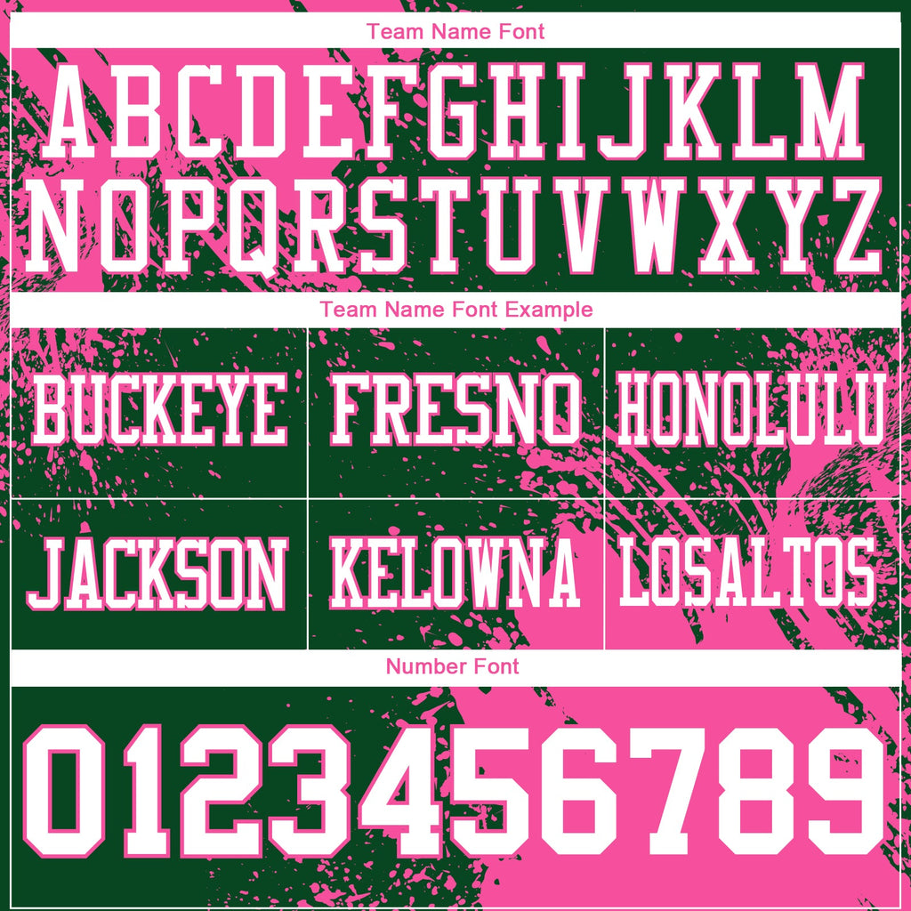 Custom Green White-Pink 3D Pattern Abstract Brush Stroke Authentic Football Jersey