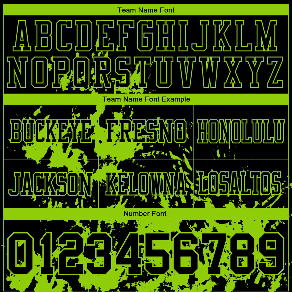 Custom Black Neon Green 3D Pattern Splash Authentic Football Jersey