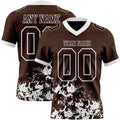 Custom Brown White 3D Pattern Splash Authentic Football Jersey