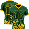 Custom Green Yellow 3D Pattern Splash Authentic Football Jersey
