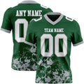 Custom Green White-Gray 3D Pattern Splash Authentic Football Jersey