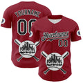 Custom Cardinal Black-White 3D Urban City Edition Sports Authentic Baseball Jersey