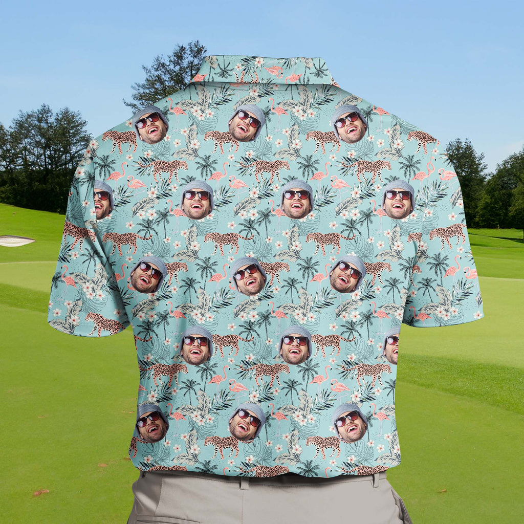 Tropical Leopard | Funny Golf Shirts with Faces or Logos