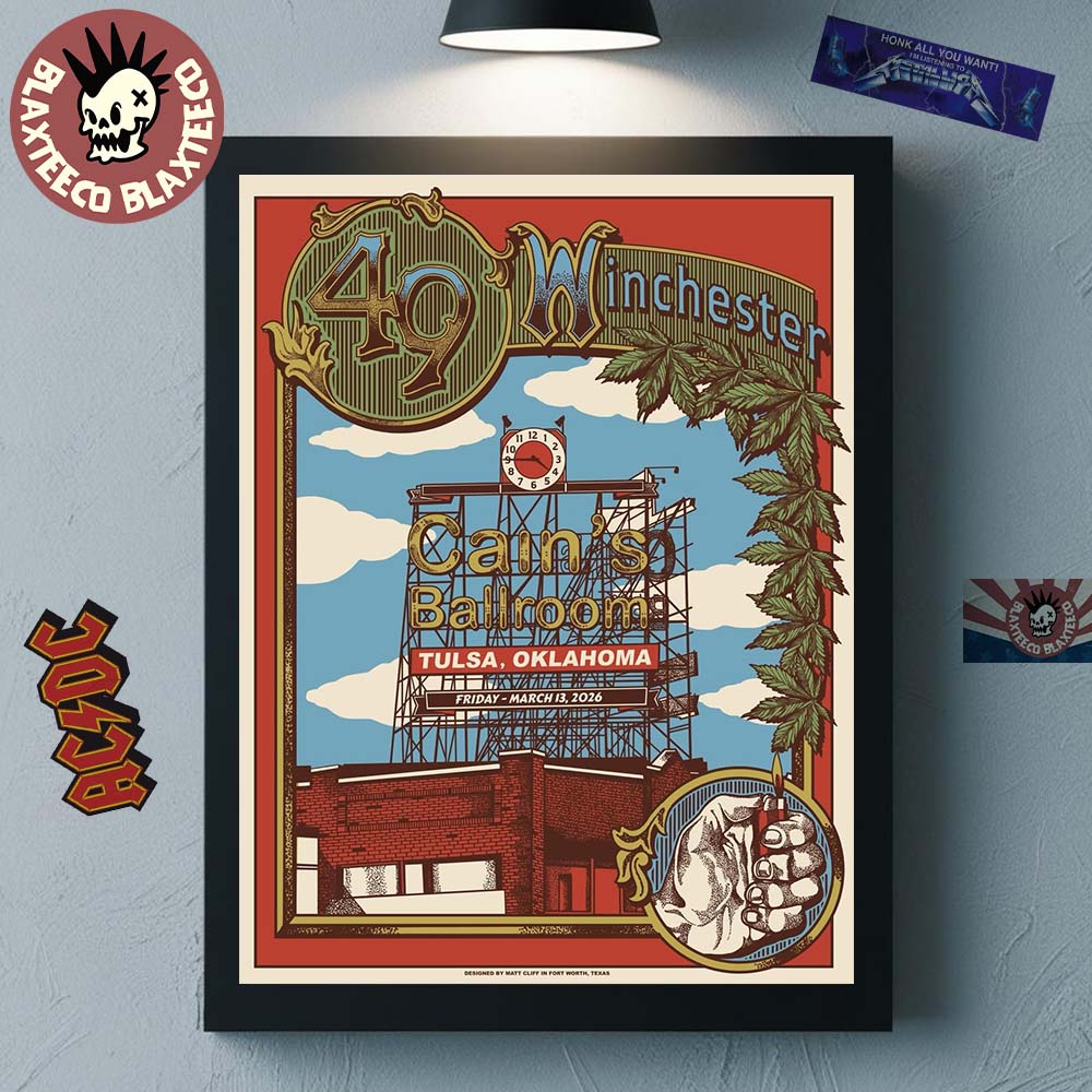 49 Winchester Tulsa Oklahoma 2026 Event Poster At Cain’s Ballroom On March 13 2026 Home Decor Poster Canvas