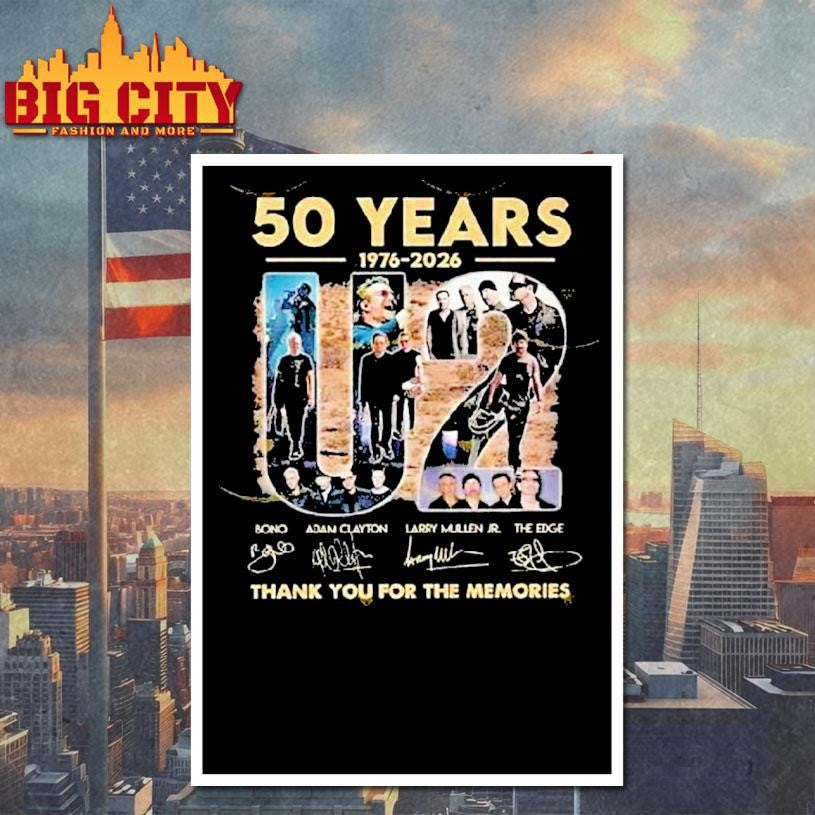 50 Years 1976-2026 U2 Signature Thank You For The Memories Signatures Shirt