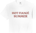 Retro Funny Hot Fiancee Summer Future Mrs Engagement Saying Comfort Colors Crop Top