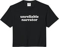 Unreliable Narrator Comfort Colors Crop Top