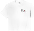 V Initial Heart Monogram Gift Comfort Colors Crop Top