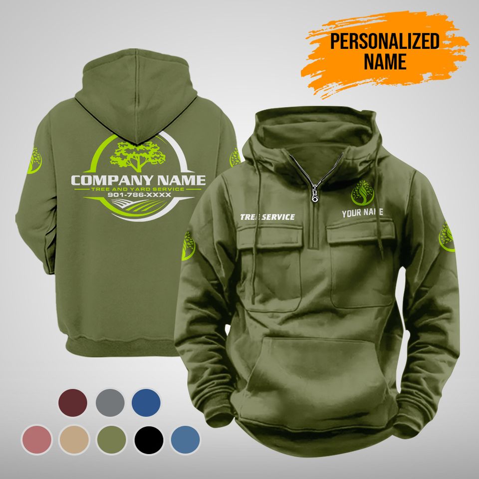 Personalized Name Lawn Care Multi Pocket Hoodie