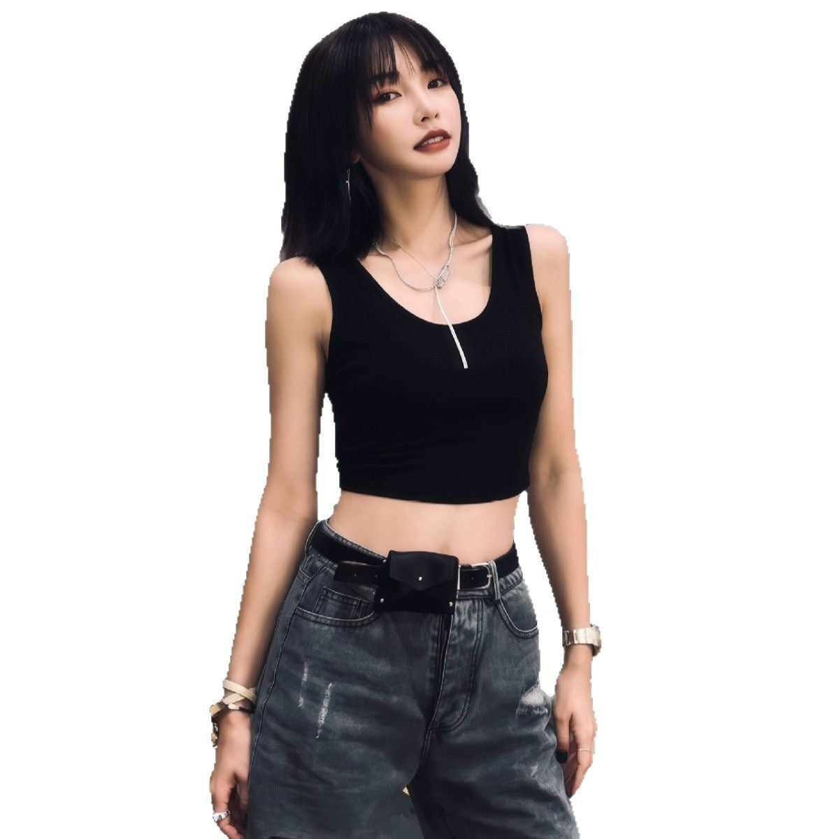 Padded Vest Women's Short Summer Navel Wrapped Chest 2025