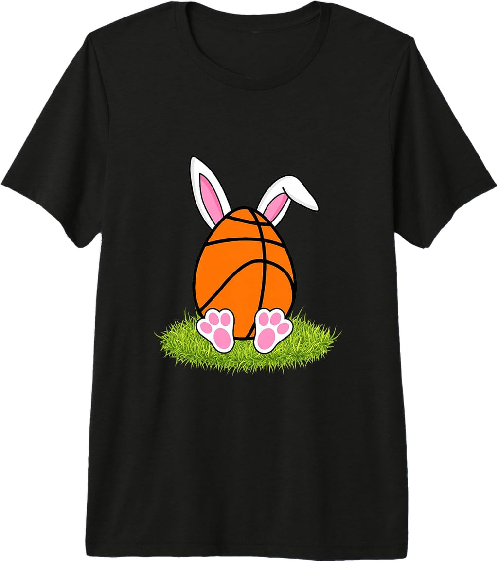 Basketball Easter Egg Bunny Ear Happy Easter tees