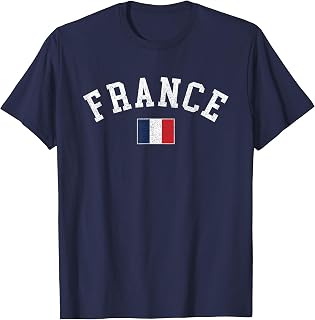 Vintage France Souvenir French Flag Retro Preppy Throwback T-Shirt