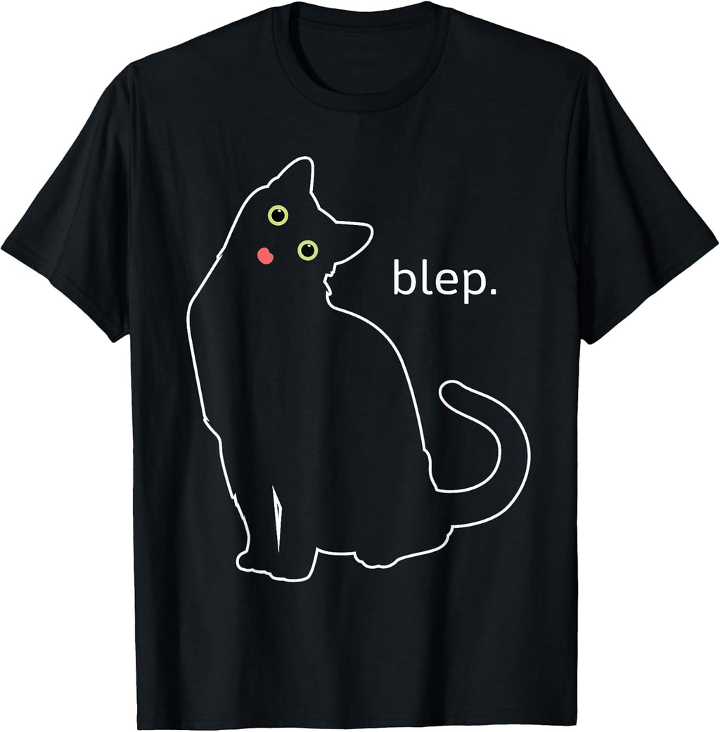 Blep Black Cute Cat Funny Pet Lovers Tops