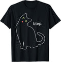 Blep Black Cute Cat Funny Pet Lovers Tops