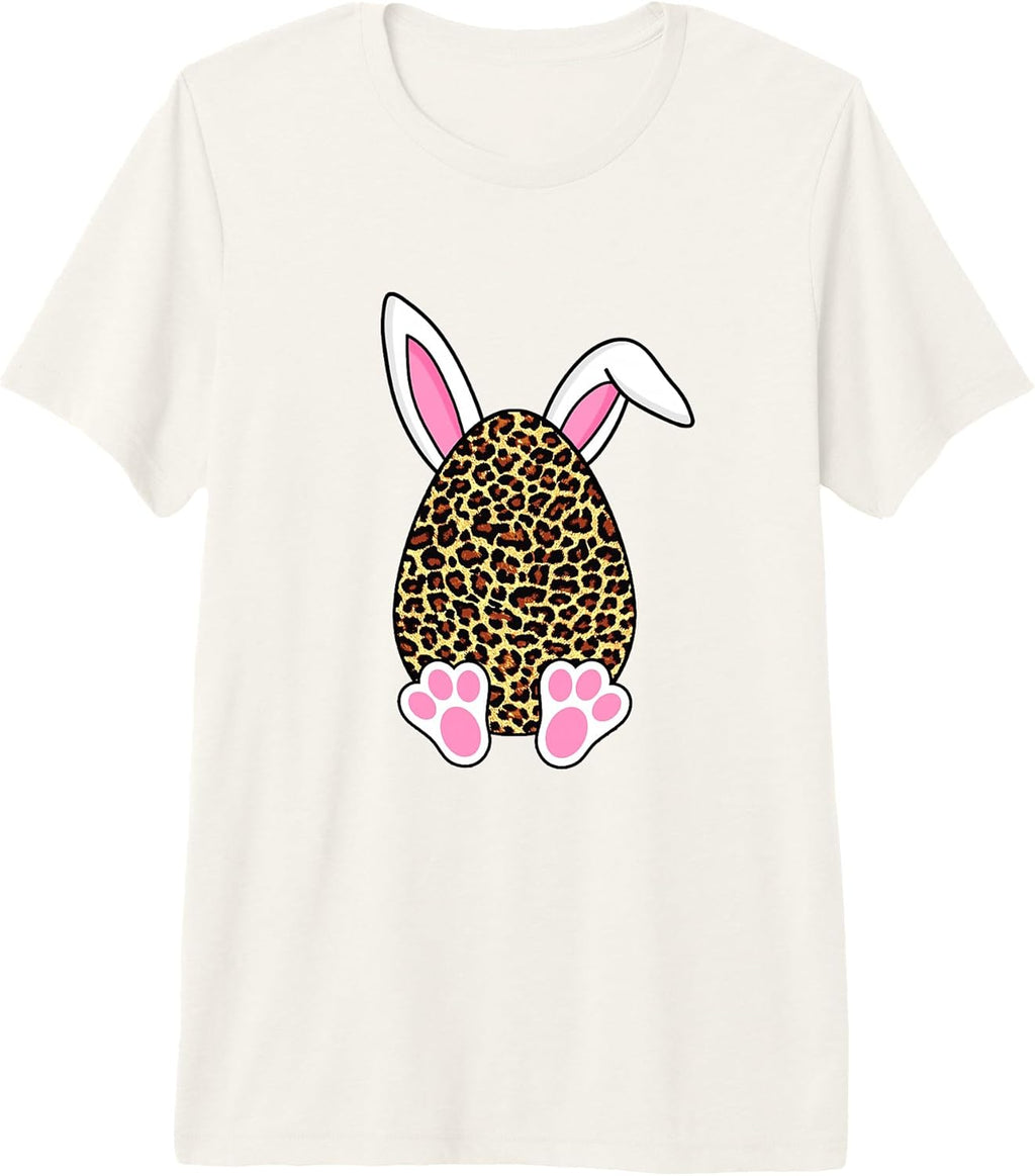 funny easter eggs Leopard print egg bunny ear tees