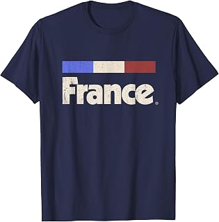 Retro France Flag Drapeau FranÃ§ais Blue French T-Shirt