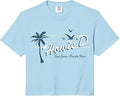 Palm Logo On Baby Blue Comfort Colors Crop Top