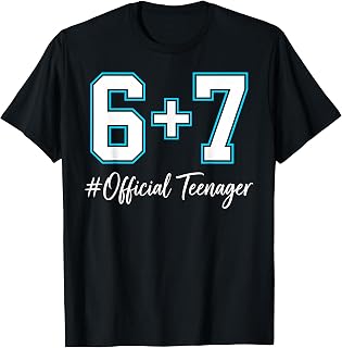 6 + 7 Funny 13th Birthday Official Teenager T-Shirt