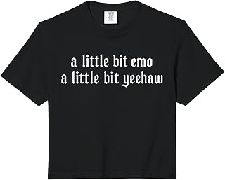 A Little Bit Emo A Little Bit Yeehaw Funny Country Western Comfort Colors Crop Top