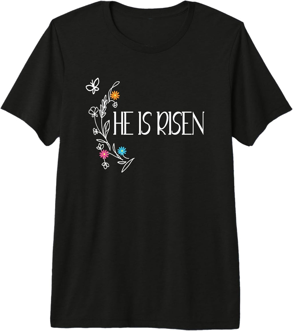 He Is Risen Easter Floral Daisies Sapphire Star