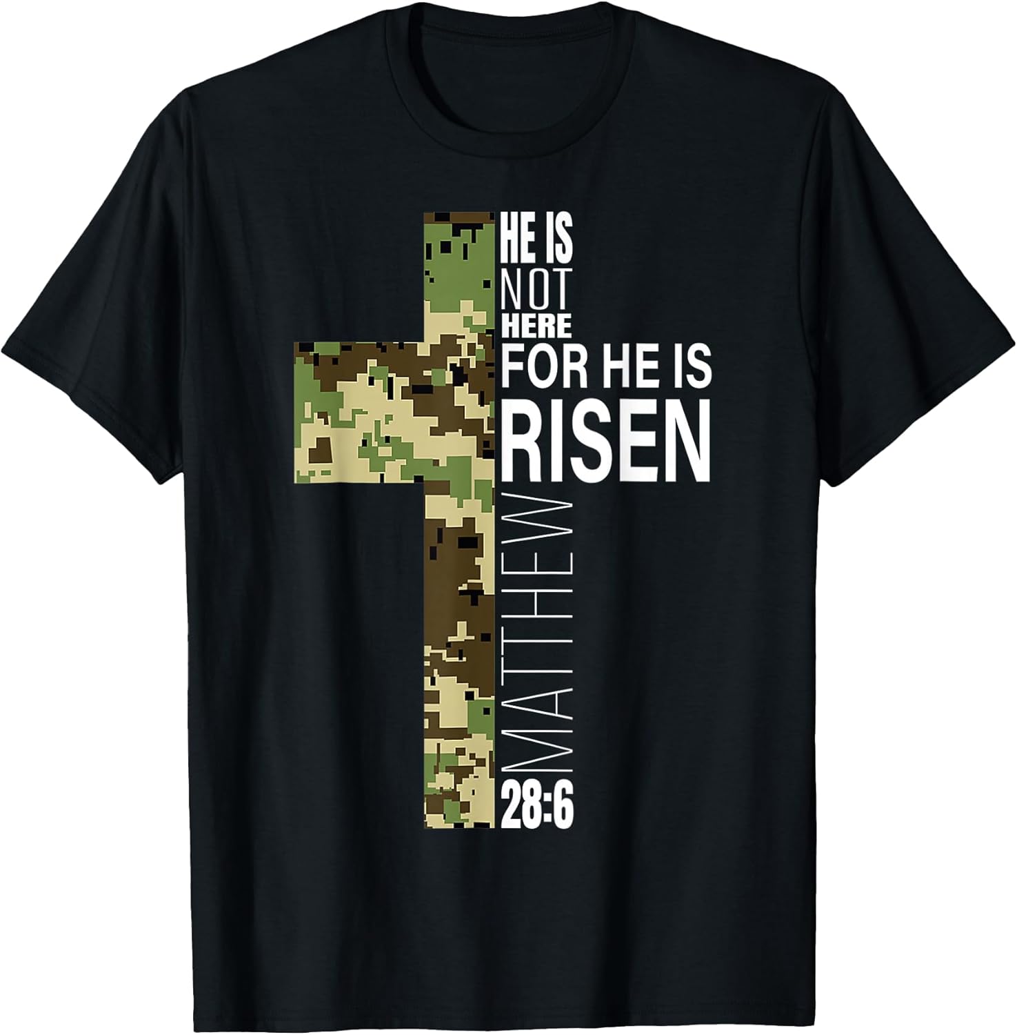 Christian Easter Verse Camo Cross