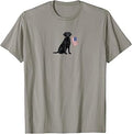 Black Labrador Retriever Holding American USA Flag 4 of July T-Shirt