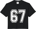 Number 67 Numbered Uniform Sports Jersey Team 67th Birthday Comfort Colors Crop Top