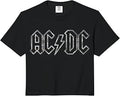 Official AC/DC Jagged Logo Black Classic Rock Band Music Comfort Colors Crop Top