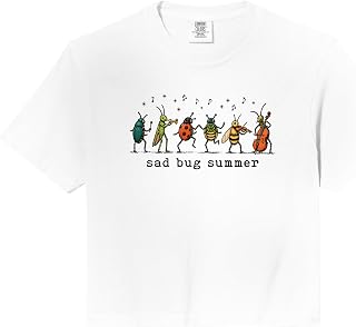 Sad Bug Summer Funny Insect Inspired Indie Aesthetic Comfort Colors Crop Top