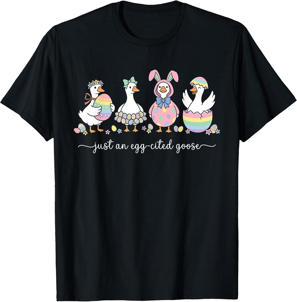 Just An Egg-cited Goose Silly Funny Easter Bunny