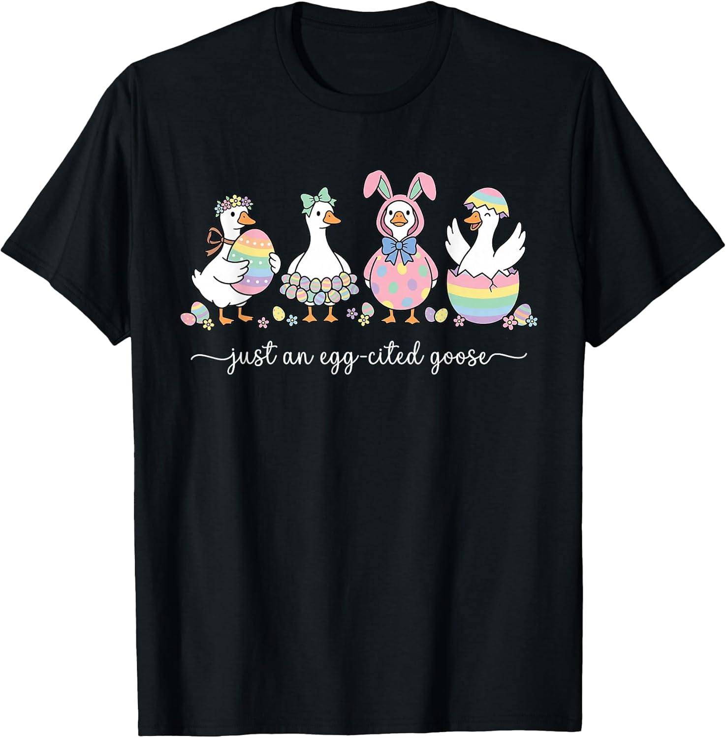 Just An Egg-cited Goose Silly Funny Easter Bunny