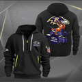 Baltimore Raven Quarter Zip Hoodie Rocking Drummer Custom Name Gift For Fan