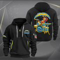 Los Angeles Chargers Quarter Zip Hoodie Rocking Drummer Custom Name Gift For Fan