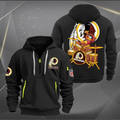 Washington Redskins Quarter Zip Hoodie Rocking Drummer Custom Name Gift For Fan