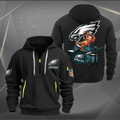 Philadelphia Eagle Quarter Zip Hoodie Rocking Drummer Custom Name Gift For Fan