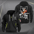 Las Vegas Raider Quarter Zip Hoodie Rocking Drummer Custom Name Gift For Fan
