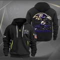 Baltimore Raven Quarter Zip Hoodie Biker Taz Custom Name Gift For Fan
