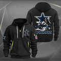 Dallas Cowboys Quarter Zip Hoodie Biker Taz Custom Name Gift For Fan