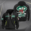 New York Jets Football Team Quarter Zip Hoodie Rocking Drummer Football Fan Gift