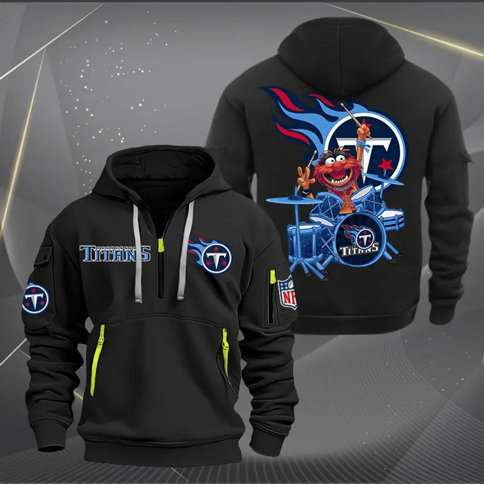 Tennessee Titans Football Team Quarter Zip Hoodie Rocking Drummer Football Fan Gift