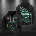 New York Jets Quarter Zip Hoodie Football Team Logo Gift For Fan