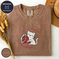 Embroidered Cat Bachelorette T-Shirt, Bridal Party Tee, Cat Lover Wedding Shirt, Bridesmaid Gift